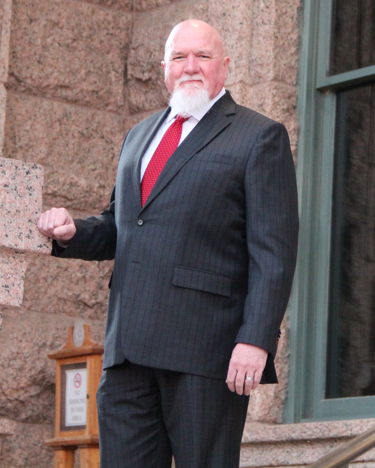 Judge Brad Clark outside the Tarrant County Courthouse